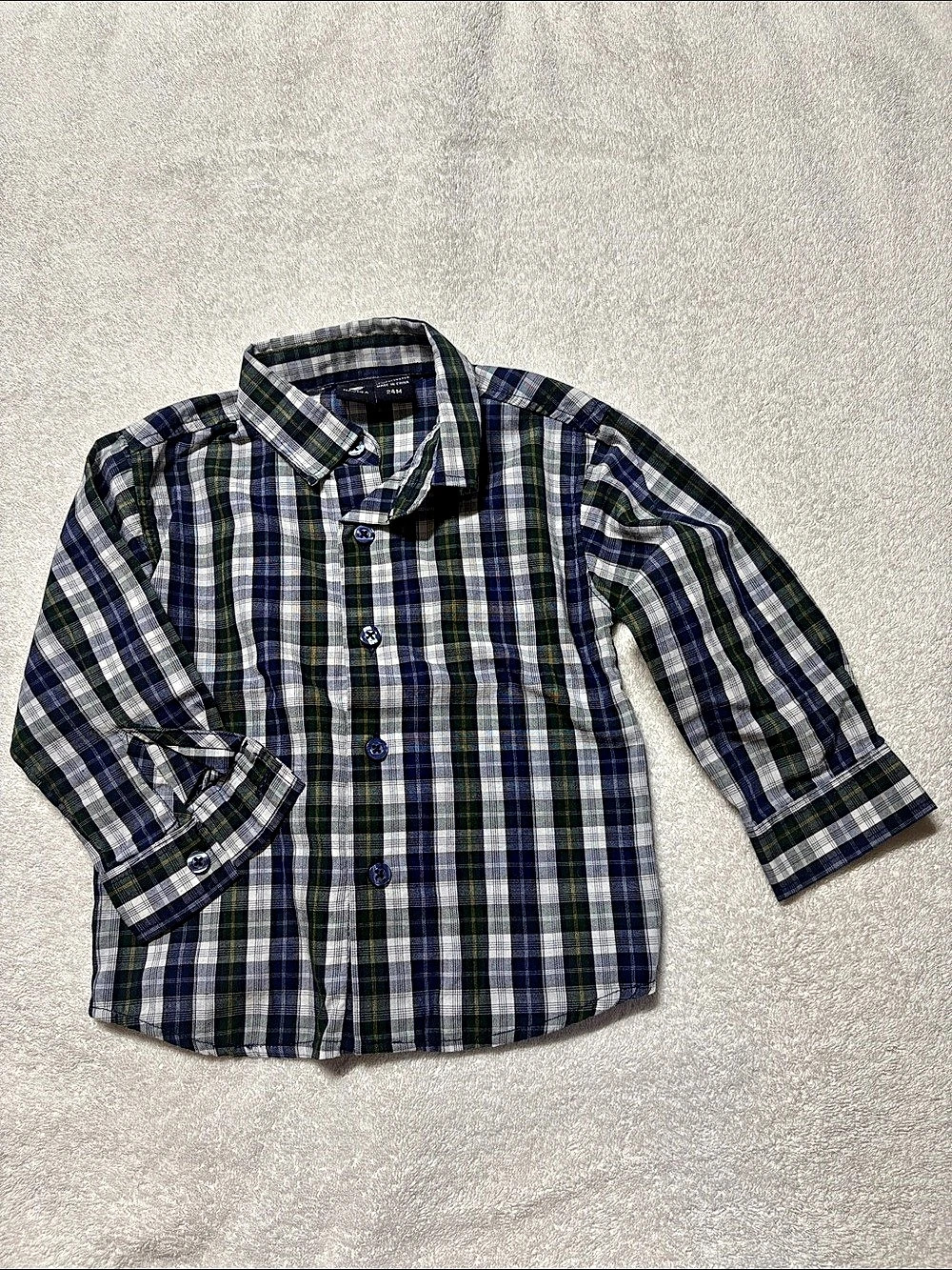 Nautica Plaid Button Down Shirt in Blue & Green